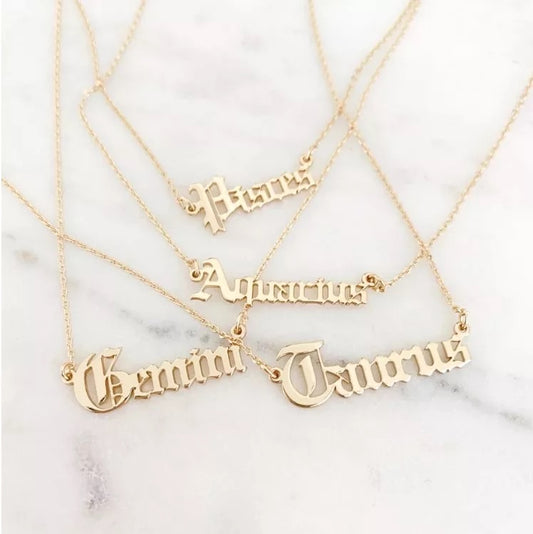 Sterling silver Zodiac horoscope necklace