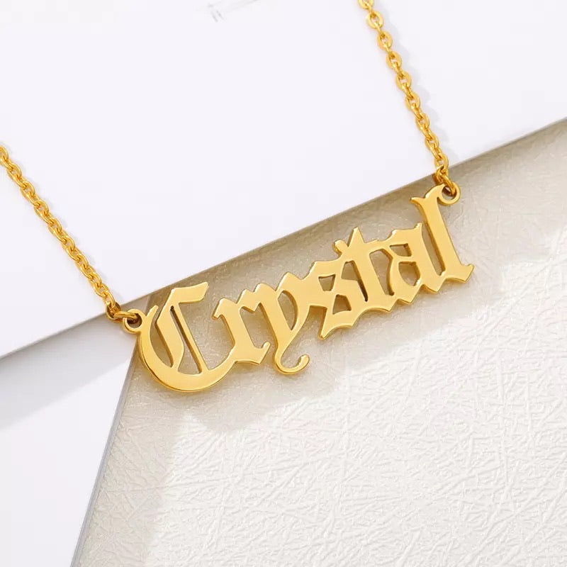 14 & 18 karat real gold name necklace in Any language
