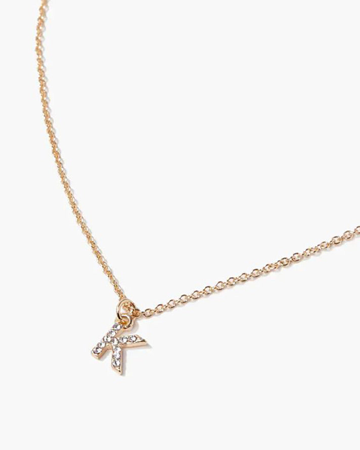 Iced letter pendant with chain