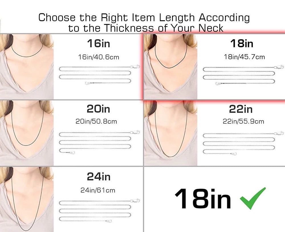 925 sterling silver chain necklace for men & women 2mm-5mm