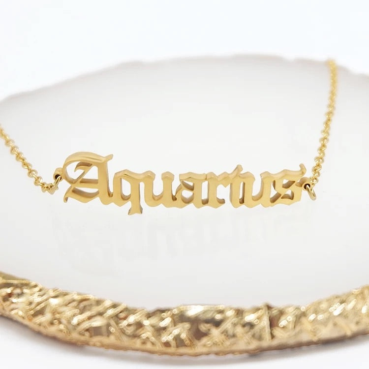 Sterling silver Zodiac horoscope necklace