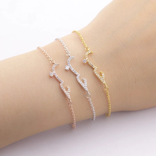 Love Arabic braclets cubic zirconia crystals