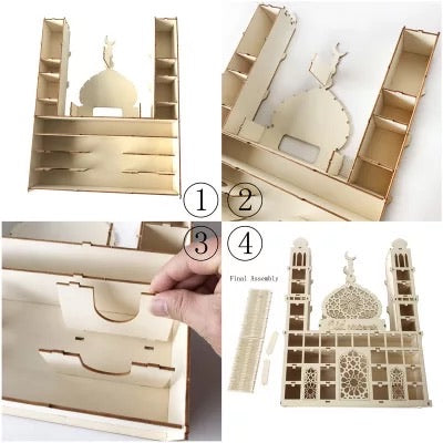 Ramadan wooden Advent countdown mosque calendar
