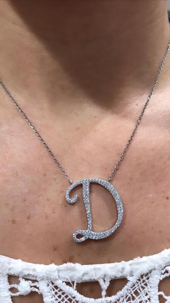 Sterling silver With crystal studded pendant with chain