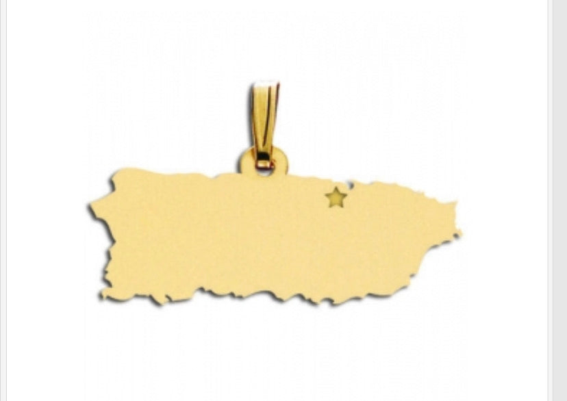 Country map name pendant