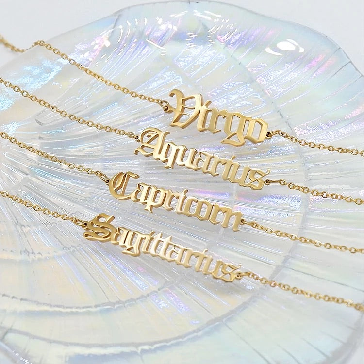 Sterling silver Zodiac horoscope necklace