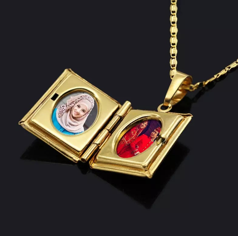 Mini book locket Allah sterling silver & gold options