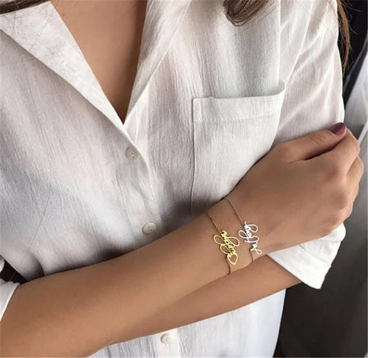 Hand written custom name bracelet