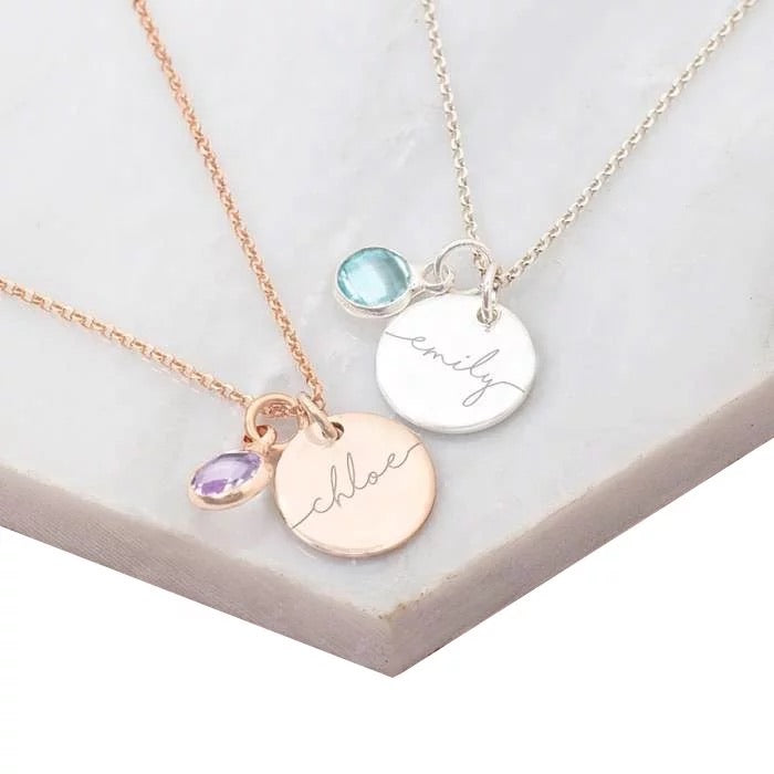 Coin pendant pendant with birthstone