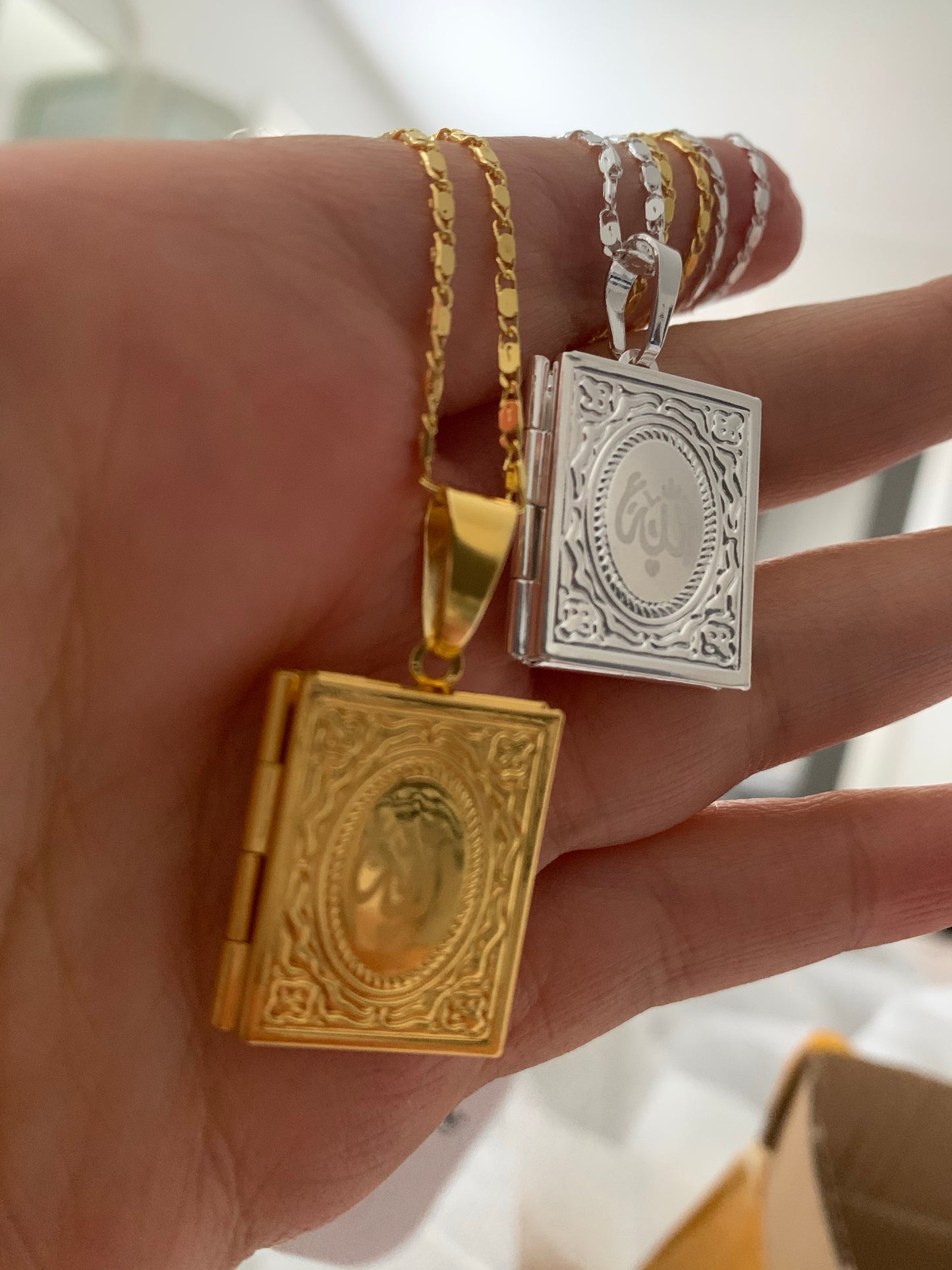 Mini book locket Allah sterling silver & gold options