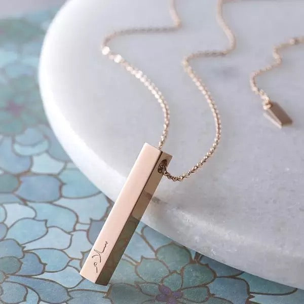 Personalized bar pendant sterling