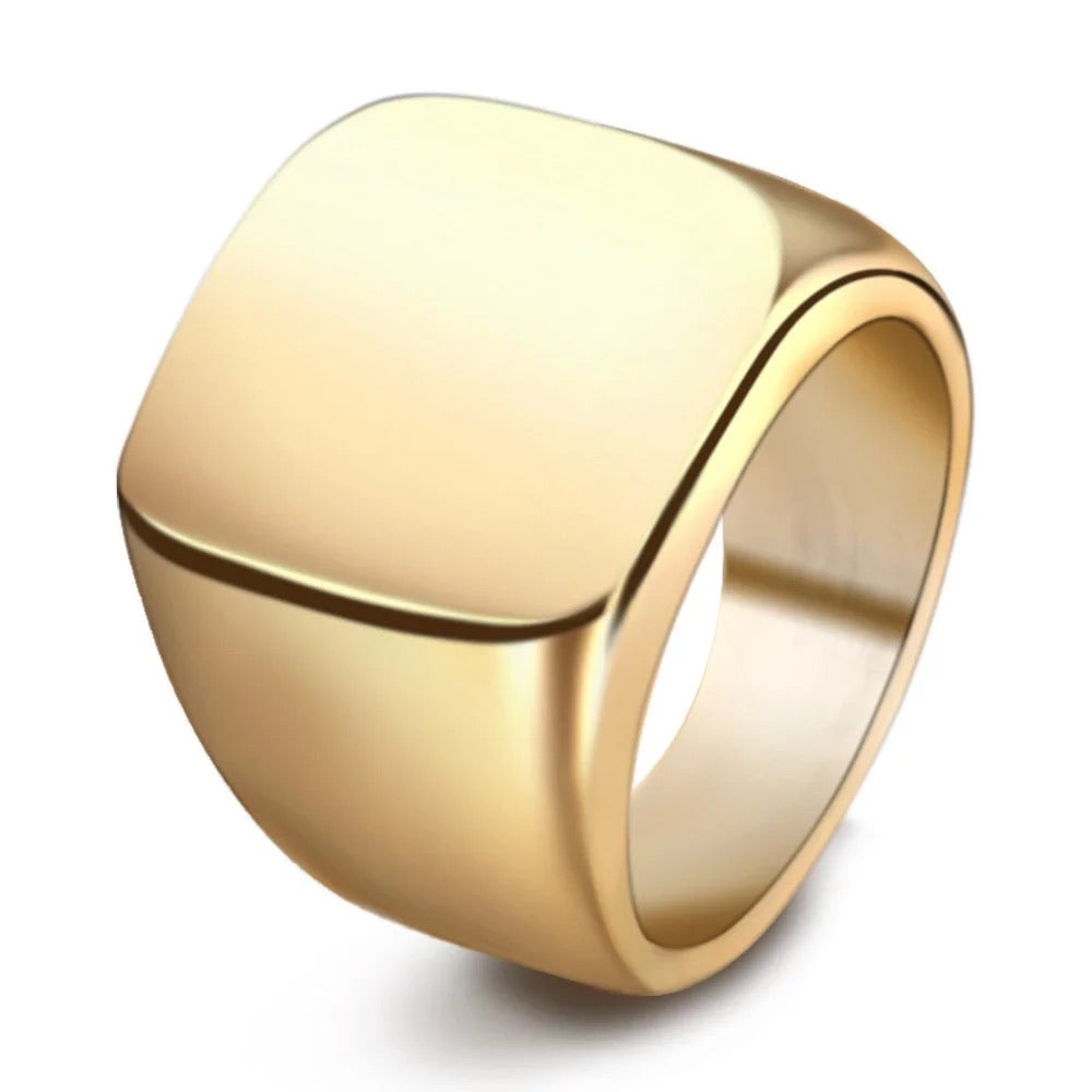 Square custom logo rings