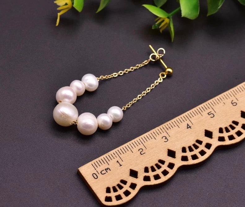 Fresh water pearls drop earrings