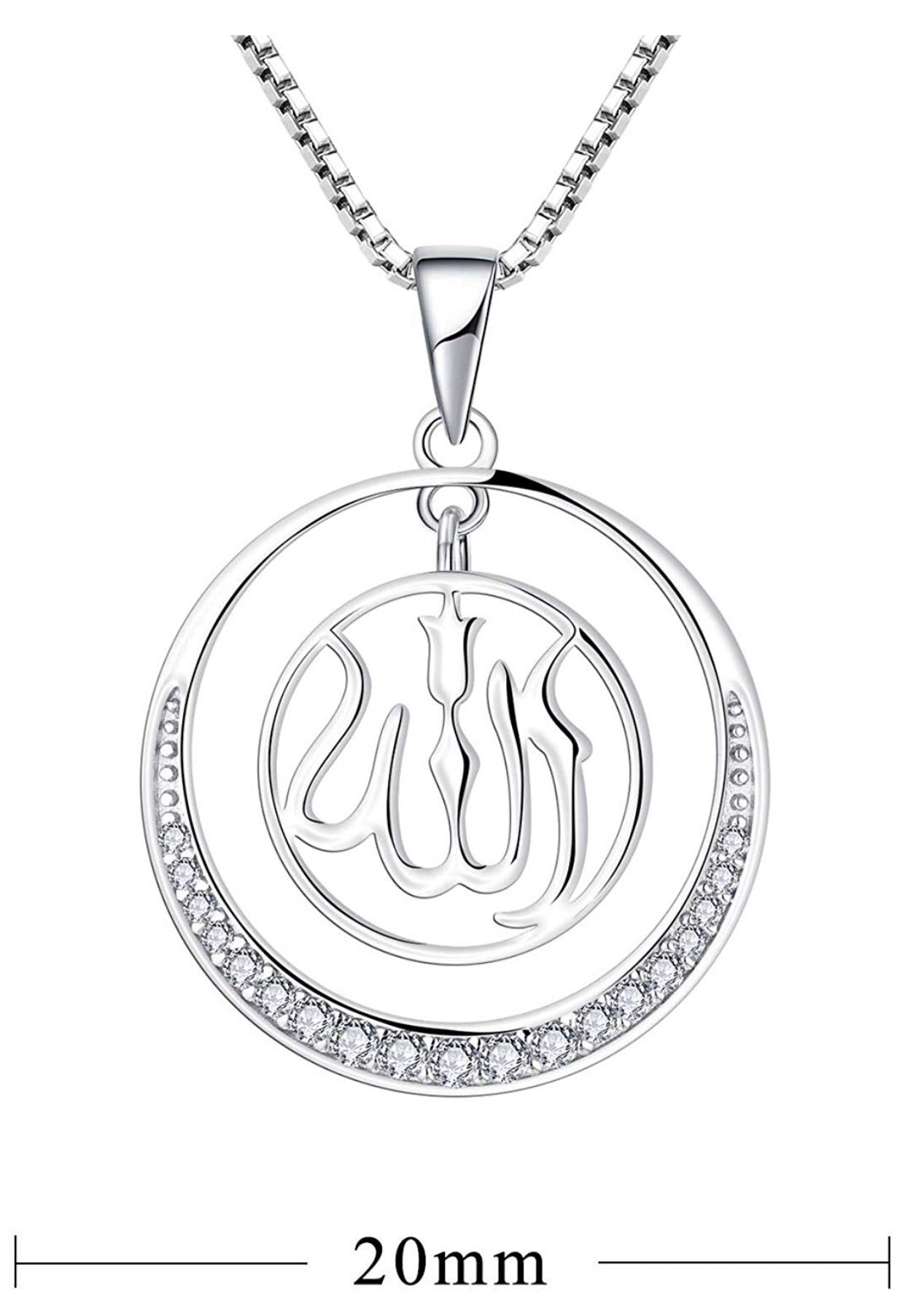 Sterling silver Allah Pendant with chain
