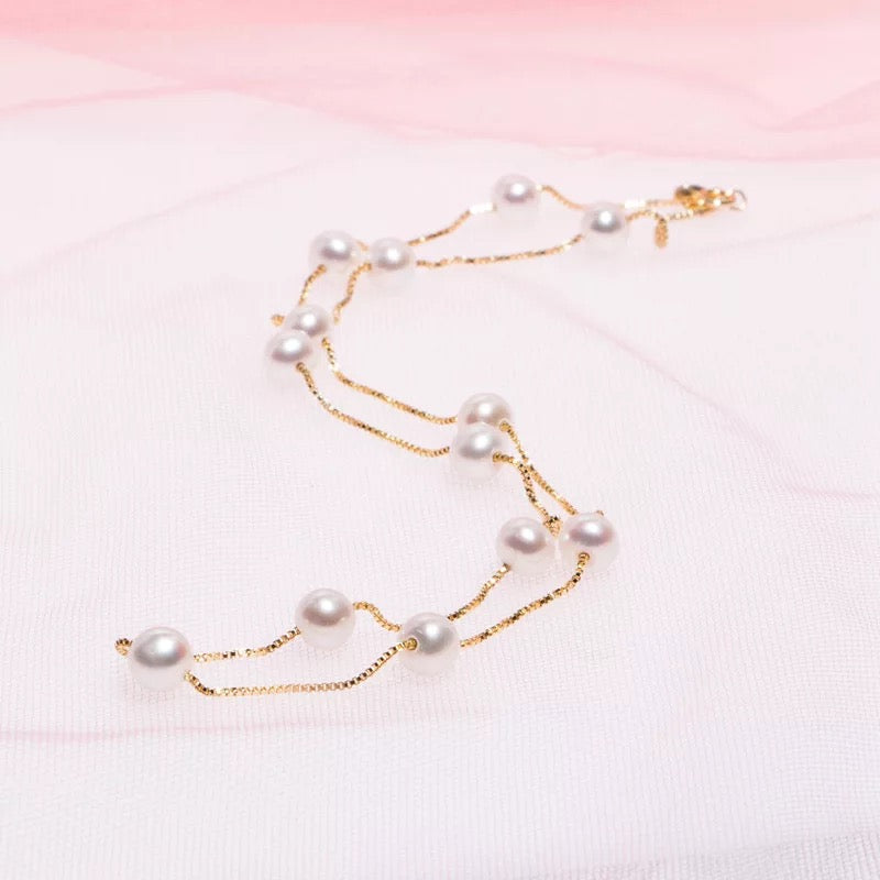 Fresh water pearls sterling necklace