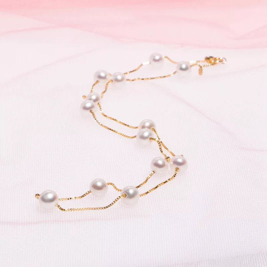 Fresh water pearls sterling necklace