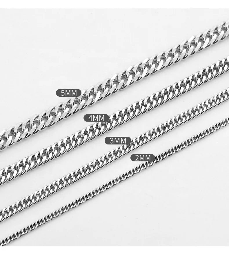 925 sterling silver chain necklace for men & women 2mm-5mm