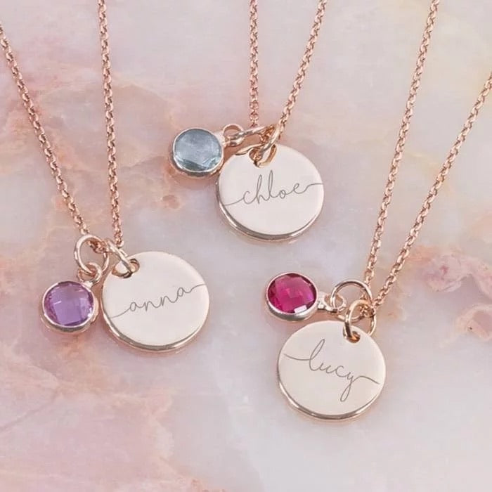 Coin pendant pendant with birthstone