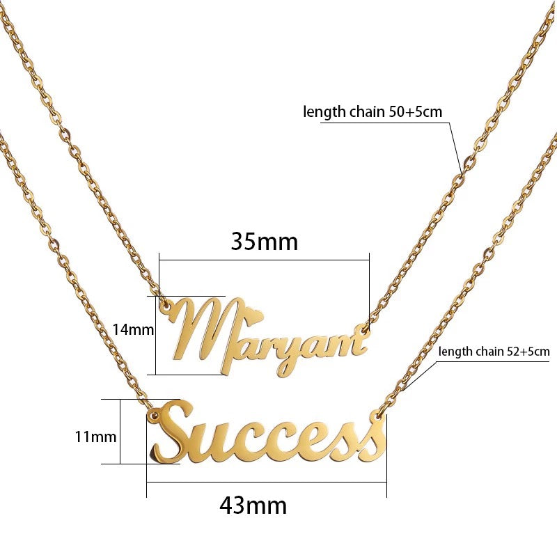 Double layer two name necklace