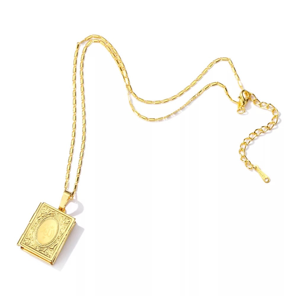 Mini book locket Allah sterling silver & gold options