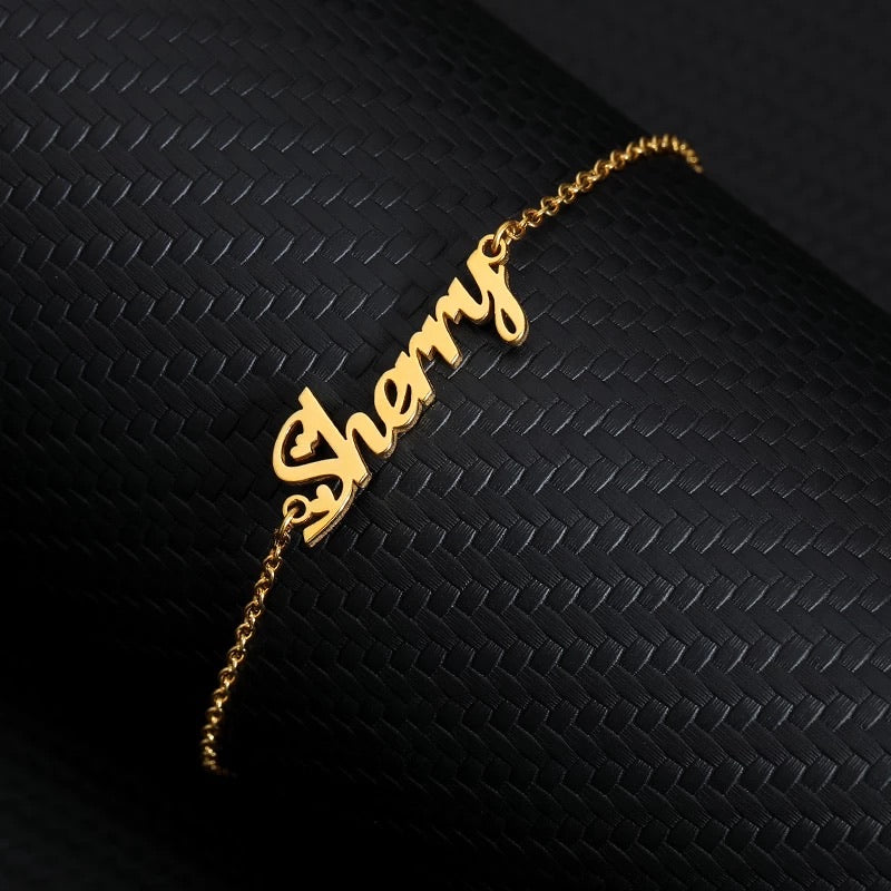 Name bracelet for all ages adjustable sterling silver material