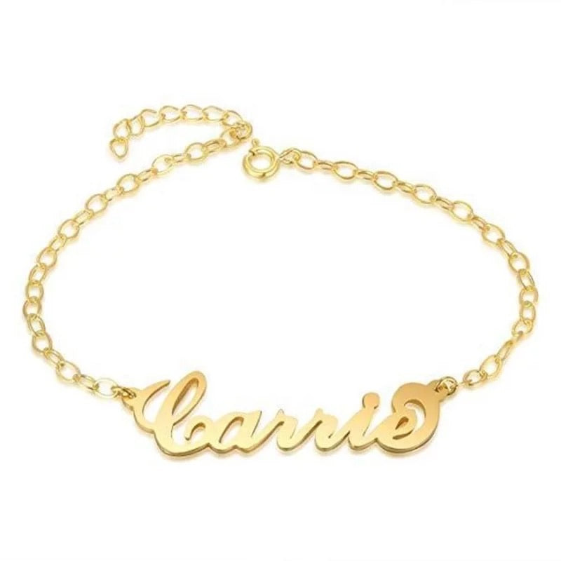 Name bracelet for all ages adjustable sterling silver material