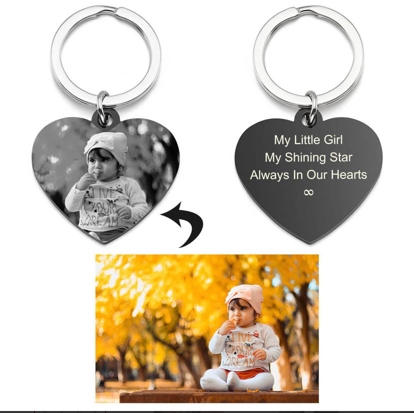 Custom photo keychain with engraving