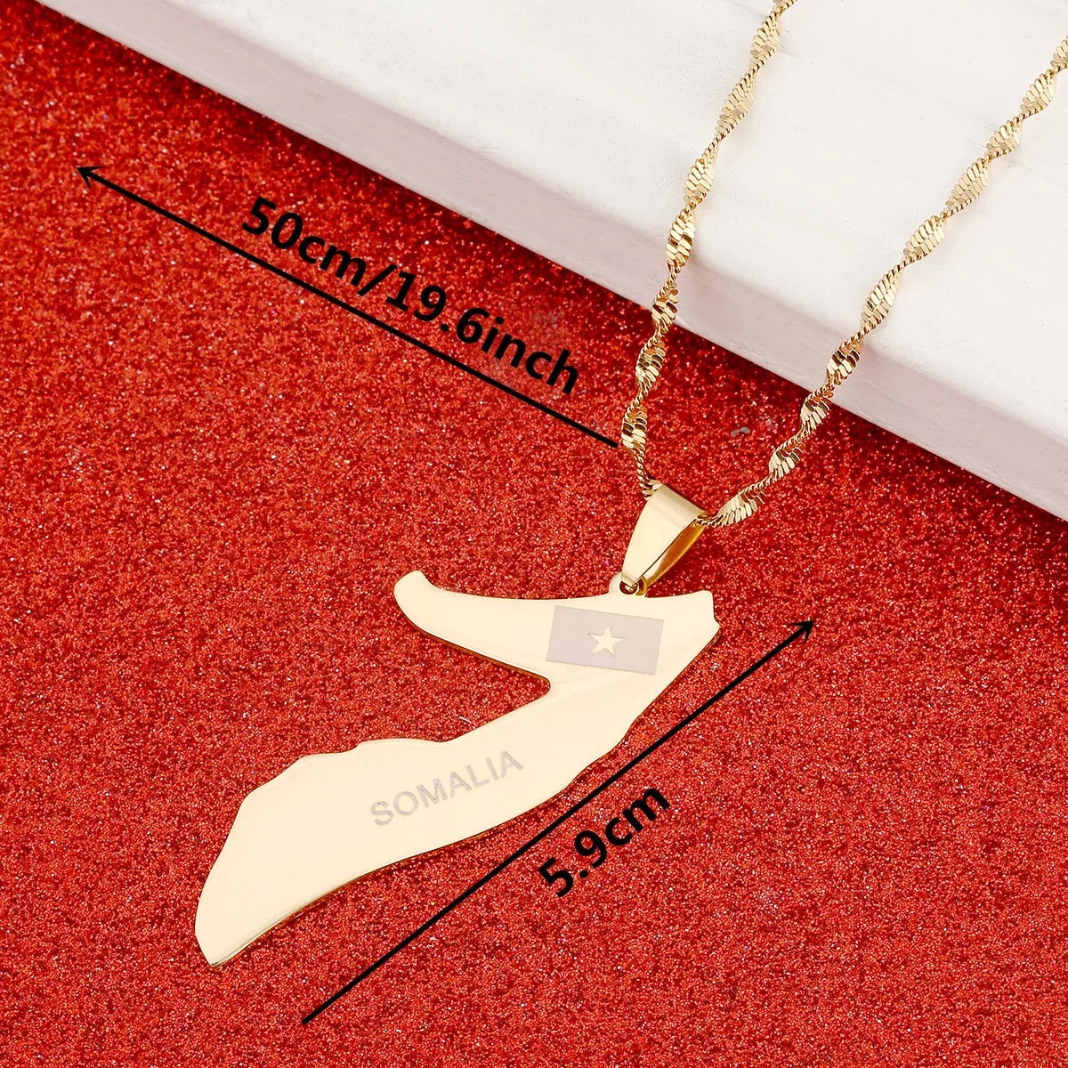 Somalia map pendant gold plated