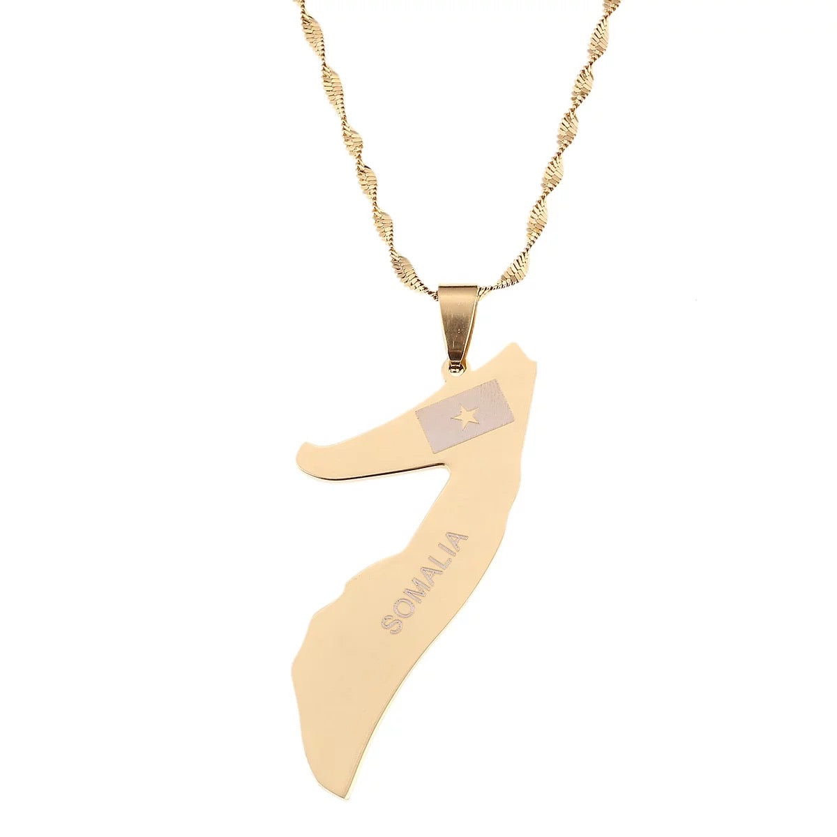 Somalia map pendant gold plated