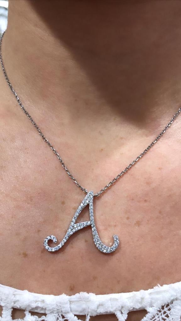 Sterling silver With crystal studded pendant with chain