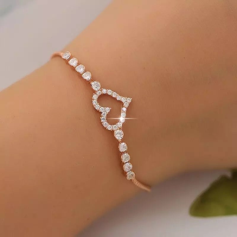 Iced heart bracelet