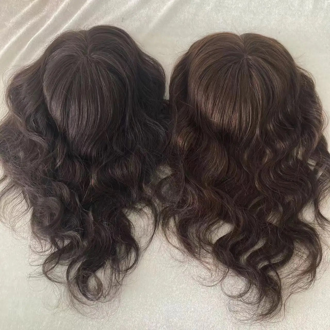 Curly hair topper silk base 16 inches