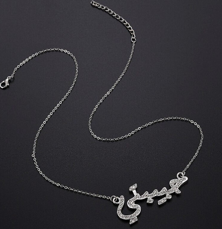 925 Solid Sterling Silver cubic zirconia Crystal studded necklace