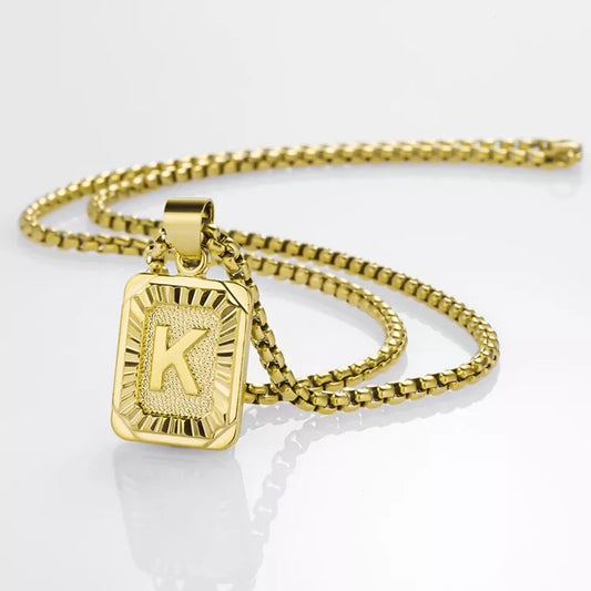 Gold initial pendant