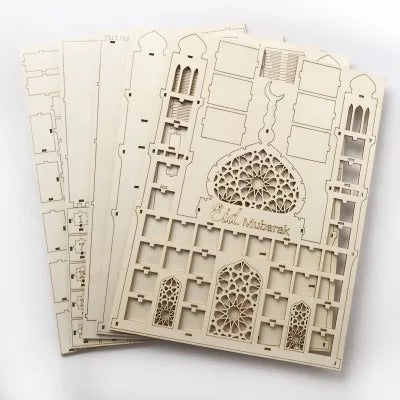 Ramadan wooden Advent countdown mosque calendar