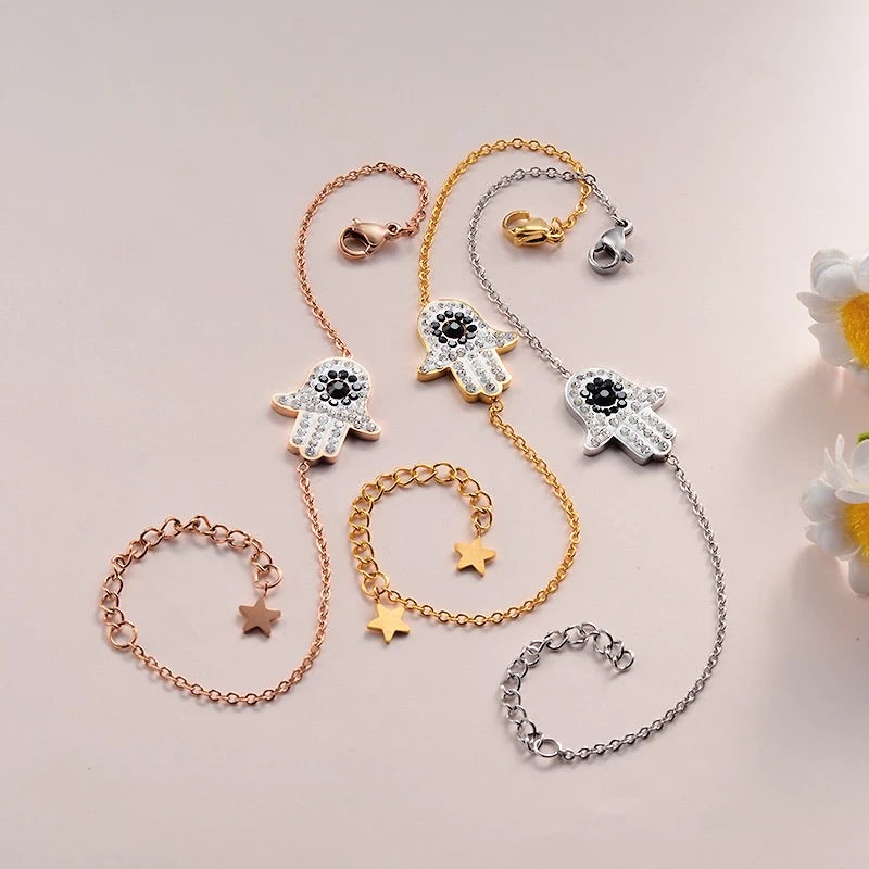 Hamza hand studded bracelet