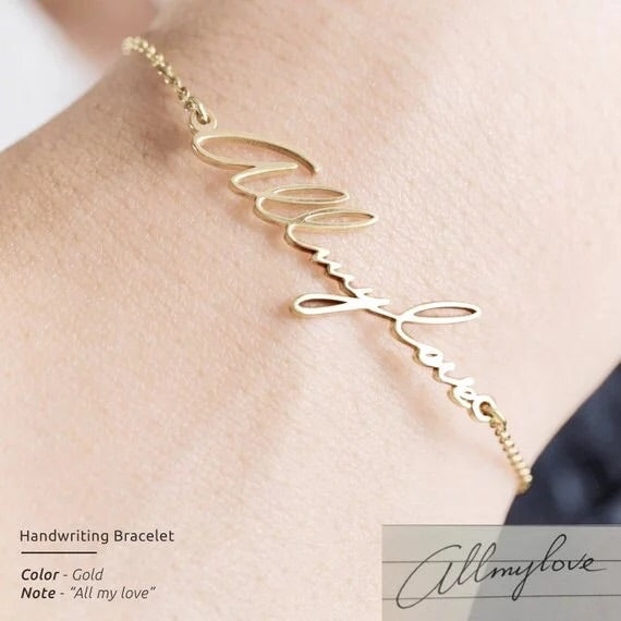 Hand written bracelet