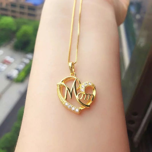 Mom heart necklace