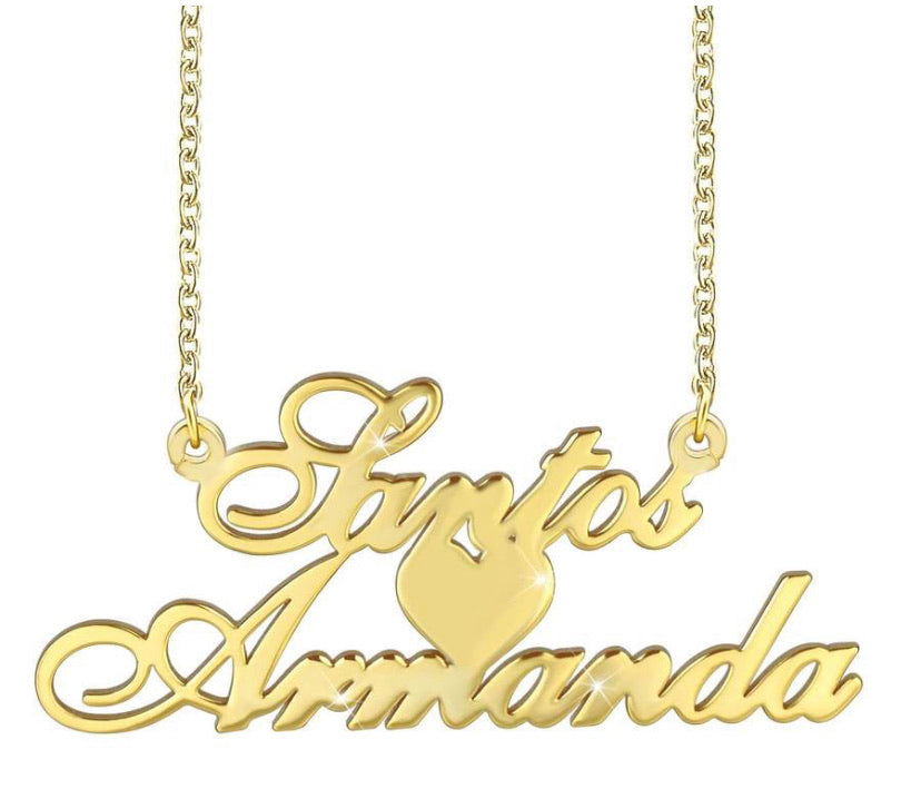 Double name necklace customized