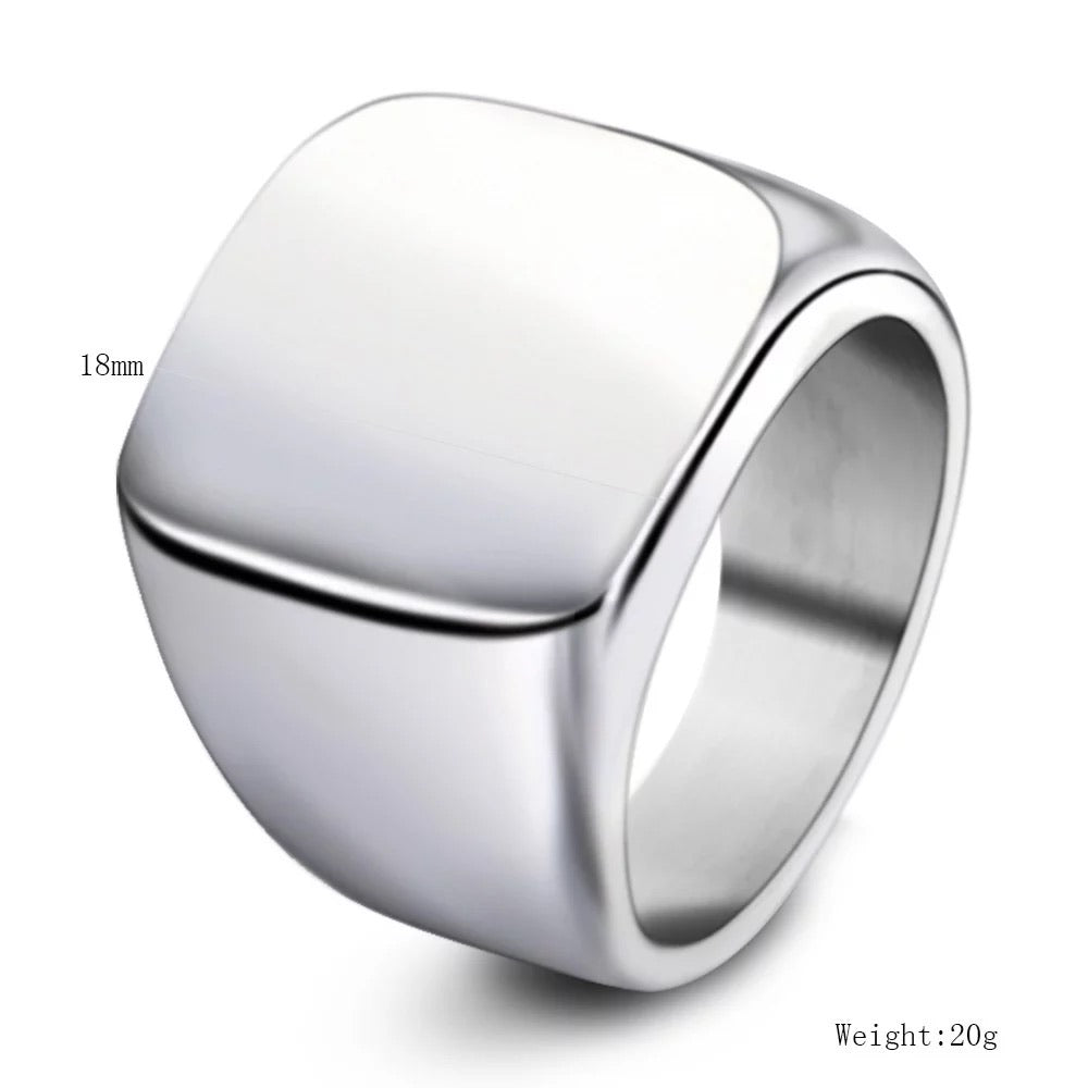 Square custom logo rings