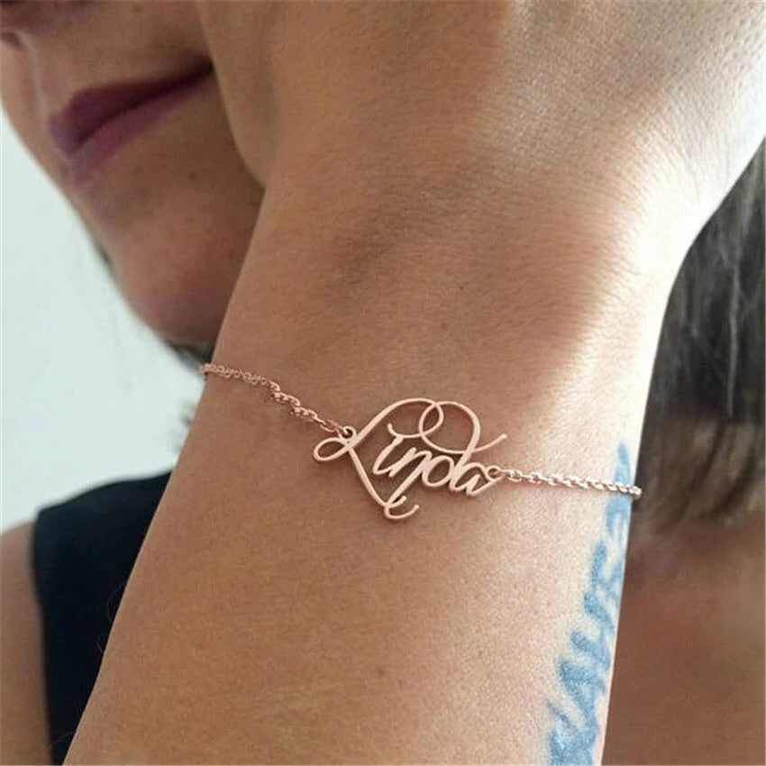 Hand written custom name bracelet