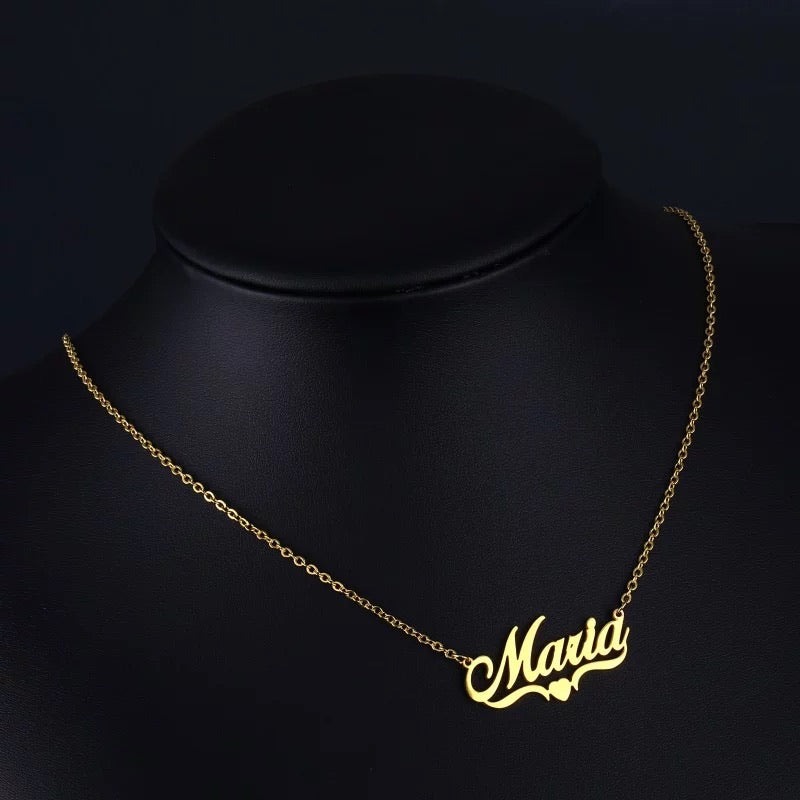 Name necklaces with heart design