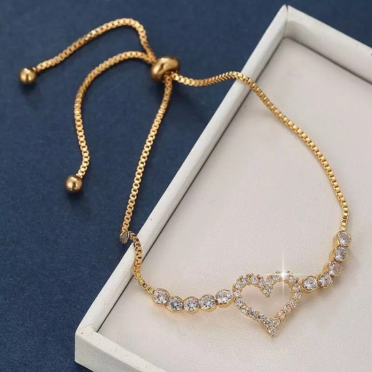 Iced heart bracelet