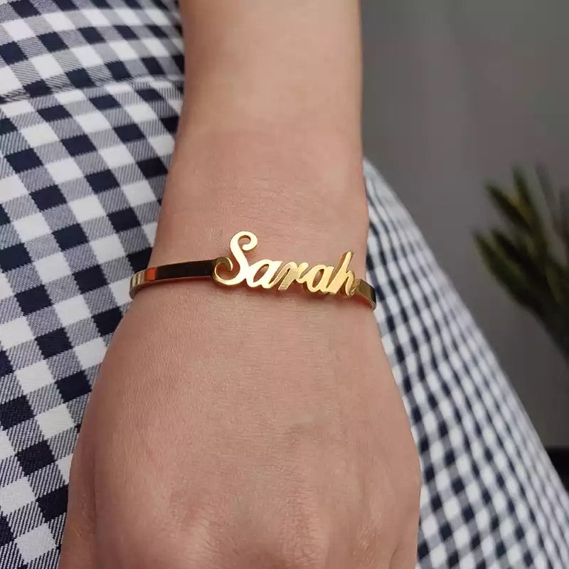 Custom name bangle bracelet