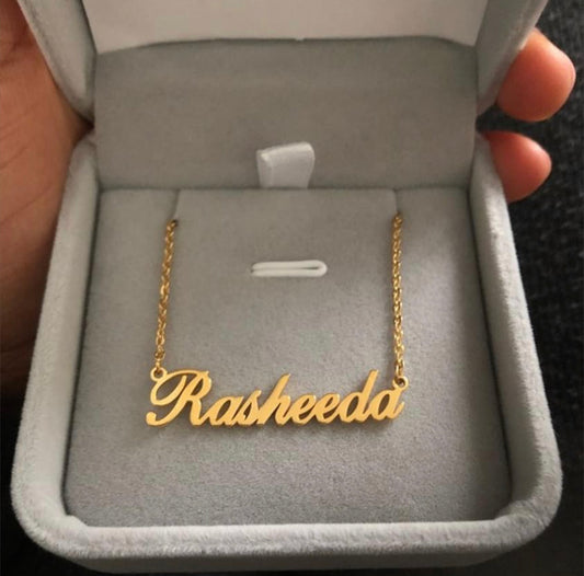 14 & 18 karat real gold name necklace in Any language