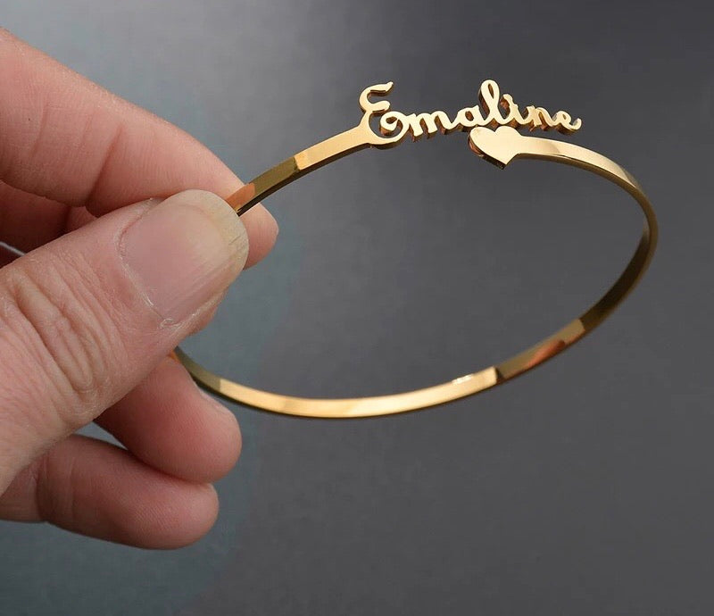 Custom name bangle bracelet