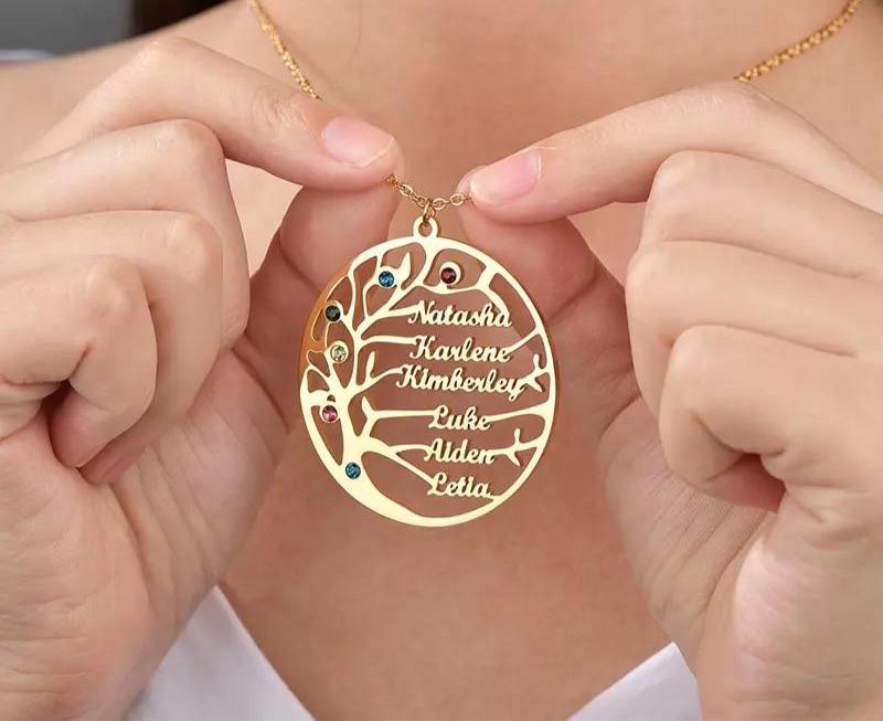 Tree of life family pendant with or without birthstones