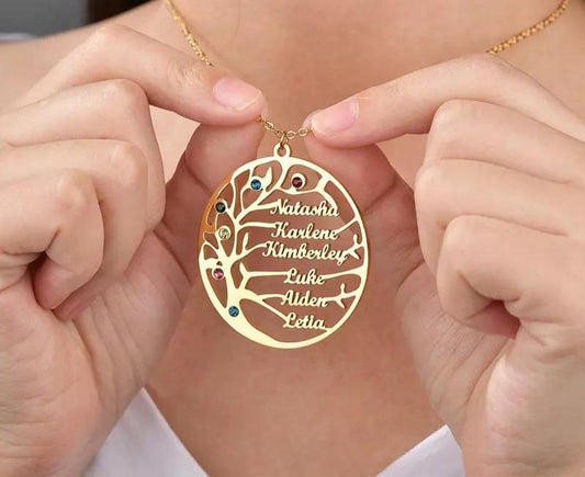 Tree of life family pendant with or without birthstones