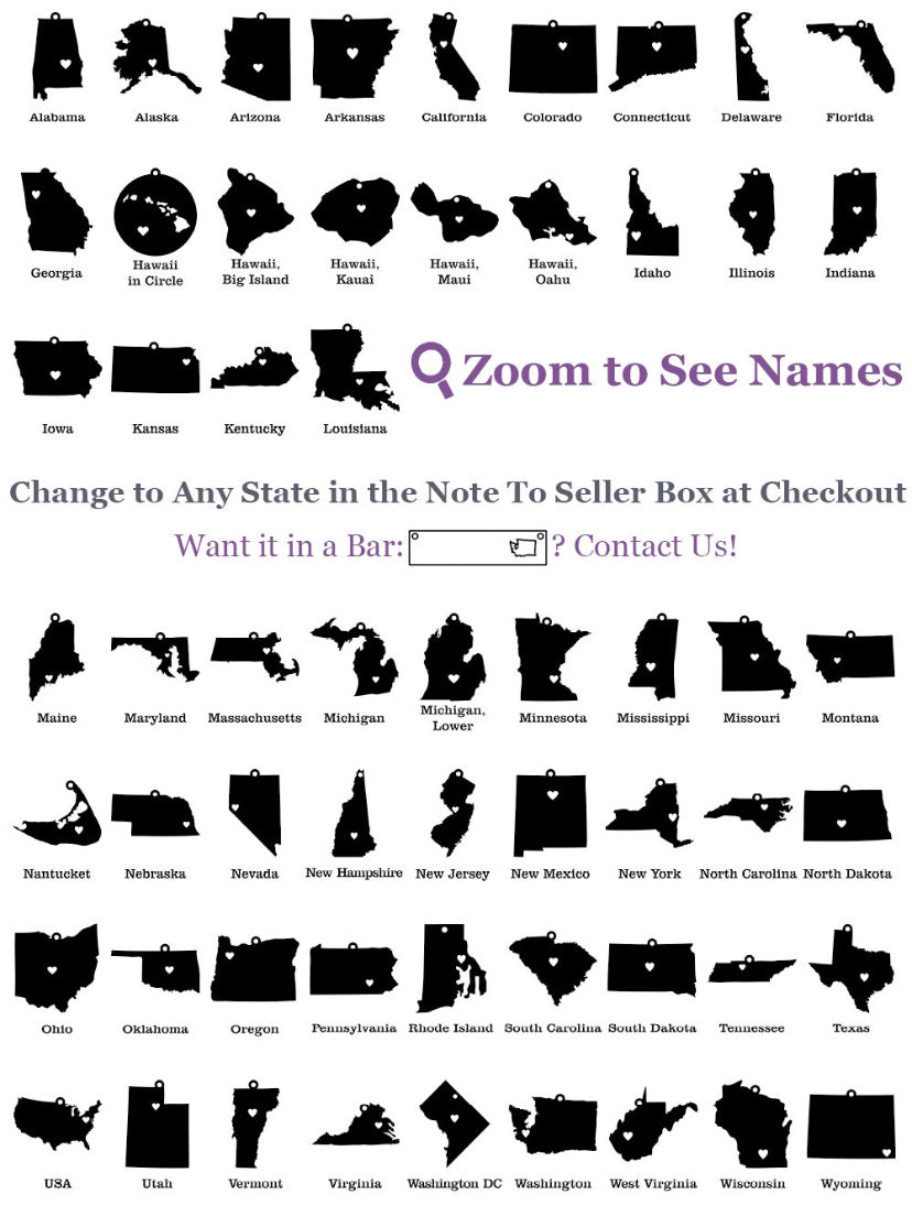 Country map name pendant