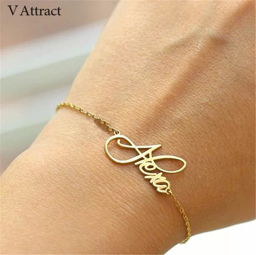 Hand written custom name bracelet